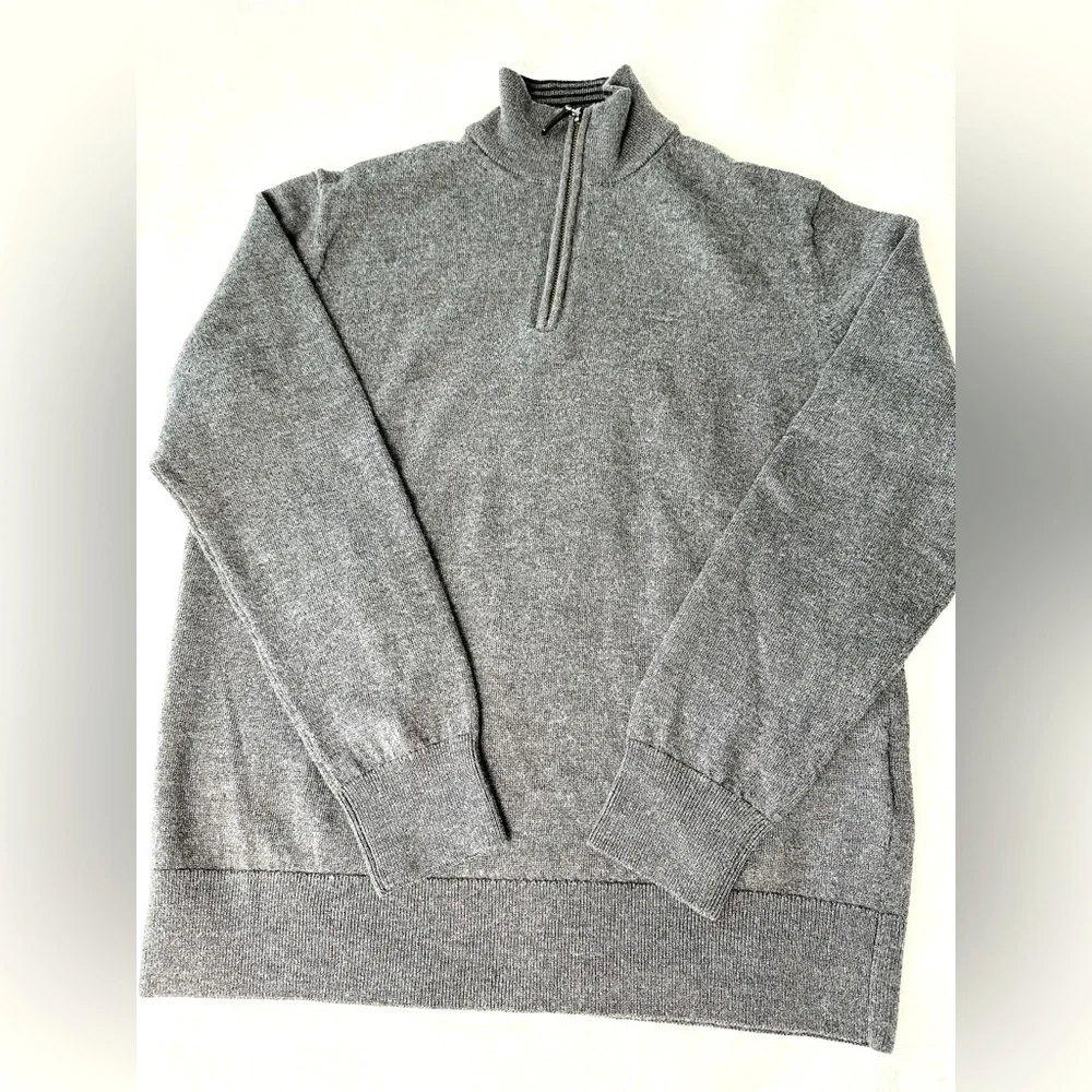 UNTUCKit Belguardo  Merino Wool Quarter -Zip Sweater Size Small